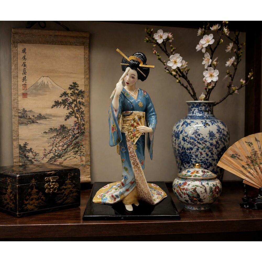 Franklin Mint Dance of the Geisha Masahiro Imai Porcelain Figurine Ltd Ed 3804